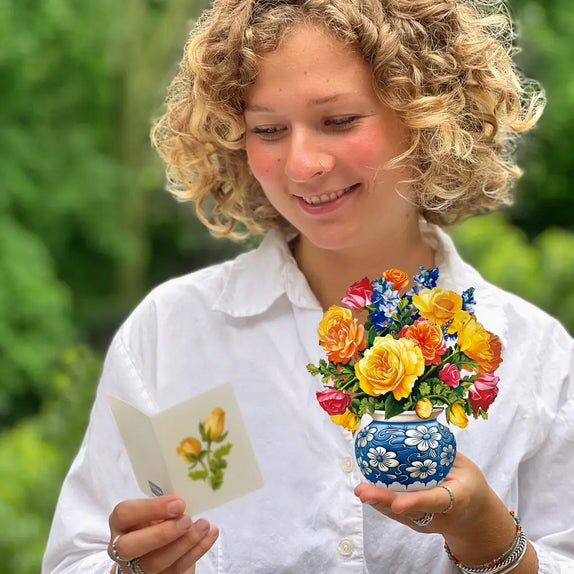 Mini Sorbet Roses Pop Up Greeting Card - Marmalade Mercantile