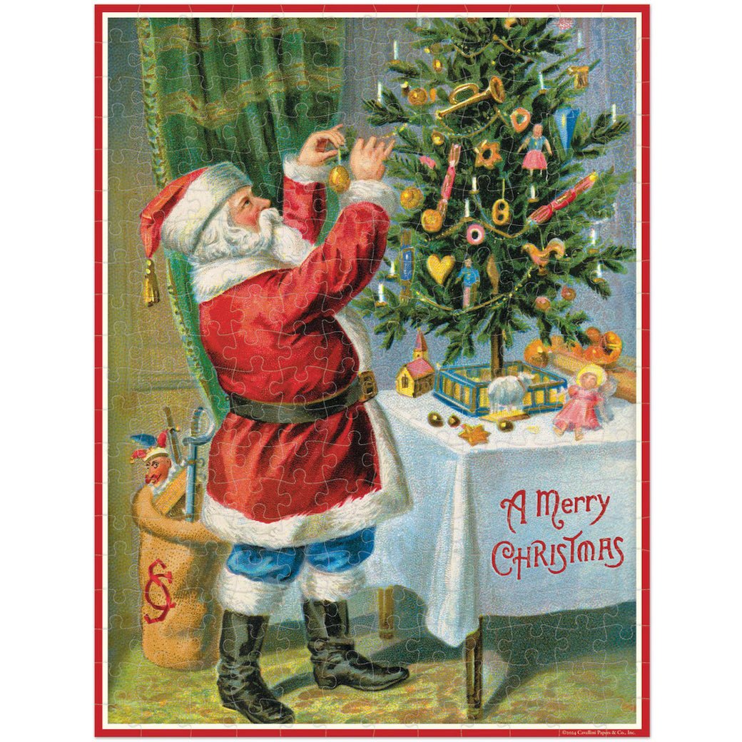 Mini Vintage - Style Christmas Santa Jigsaw Puzzle 240 Pieces - Marmalade Mercantile