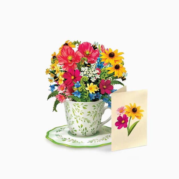 Mini Wildflower Teacup Pop Up Greeting Card - Marmalade Mercantile