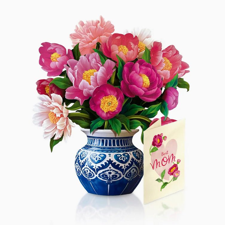 Mother's Day Mini Peony Pop Up Bouquet Card - Marmalade Mercantile