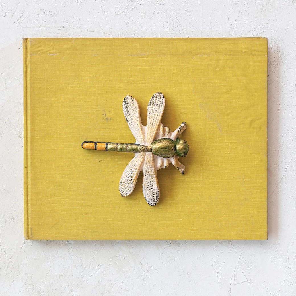 Multi-Color Stoneware Dragonfly Figure with Reactive Glaze - Marmalade Mercantile