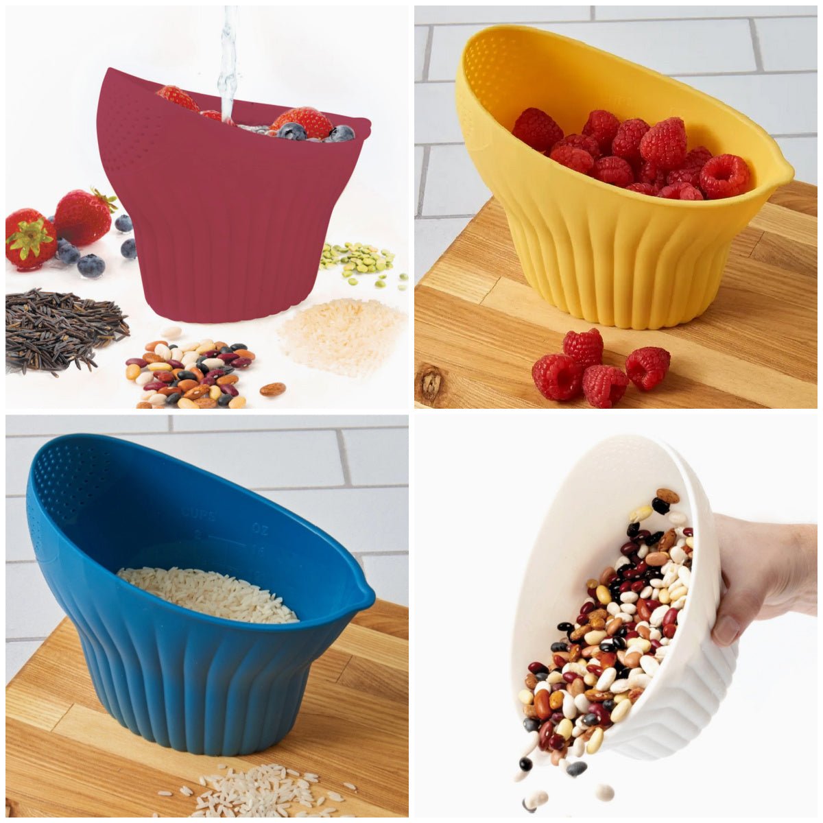 Multi - use Measure, Rinse & Strain Bowl CHOICE of Color - Marmalade Mercantile
