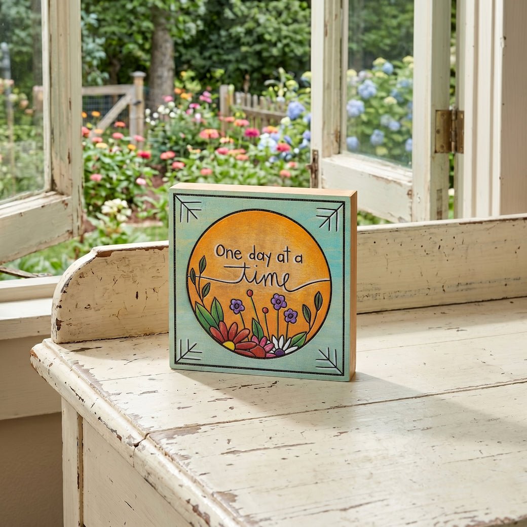 One Day at a Time Block Sign - Marmalade Mercantile
