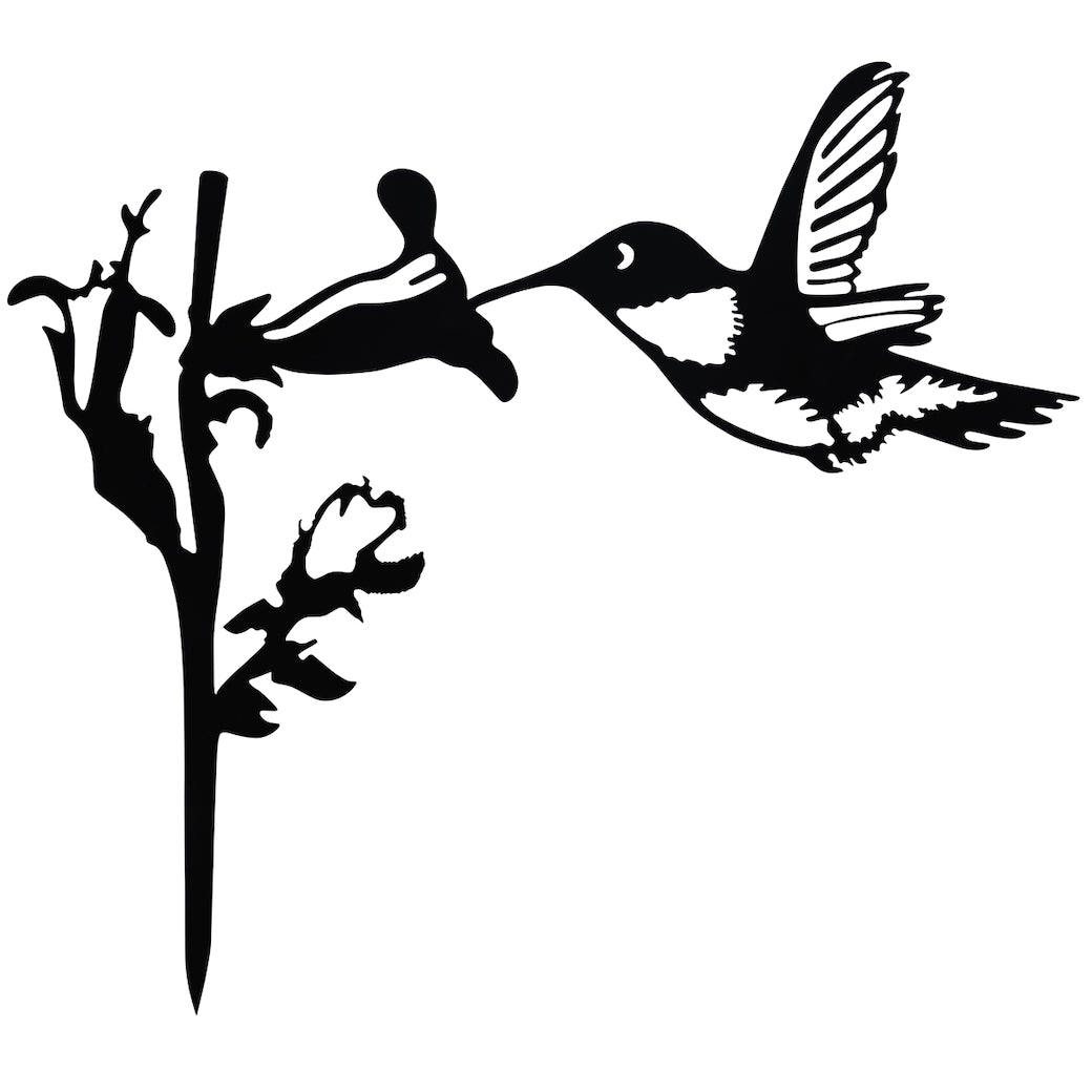 Outdoor Metal Cut Out Garden Art Hummingbird - Marmalade Mercantile