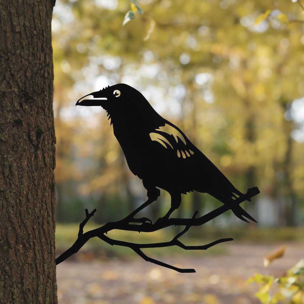 Outdoor Metal Cut Out Garden Art Raven - Marmalade Mercantile