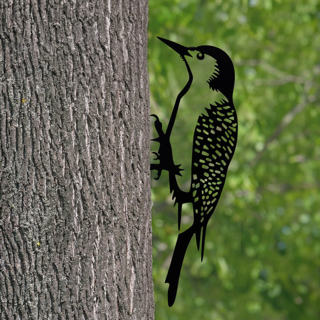 Outdoor Metal Cut Out Garden Art Woodpecker - Marmalade Mercantile