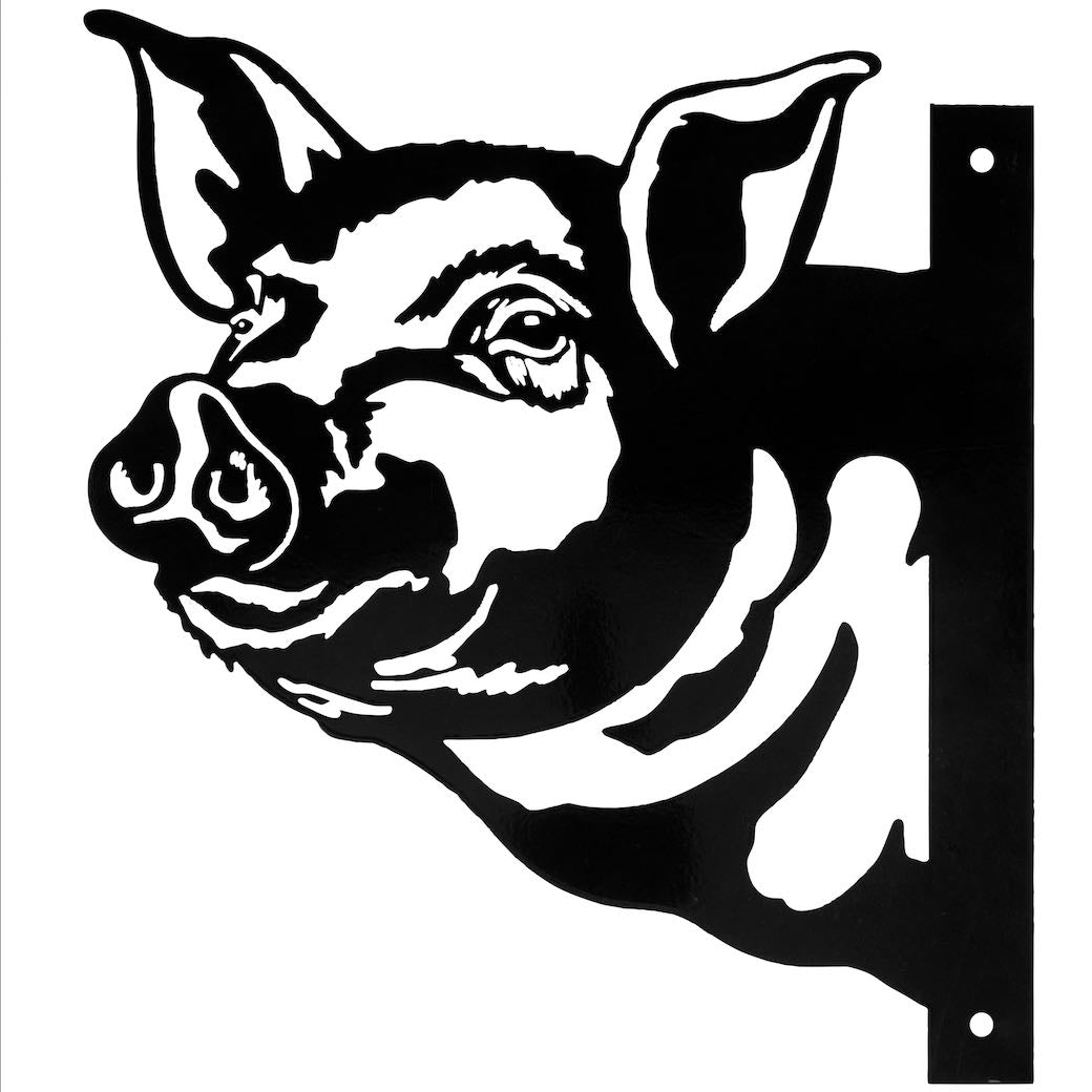 Outdoor Metal Garden Art Pig Hanging Sign - Marmalade Mercantile