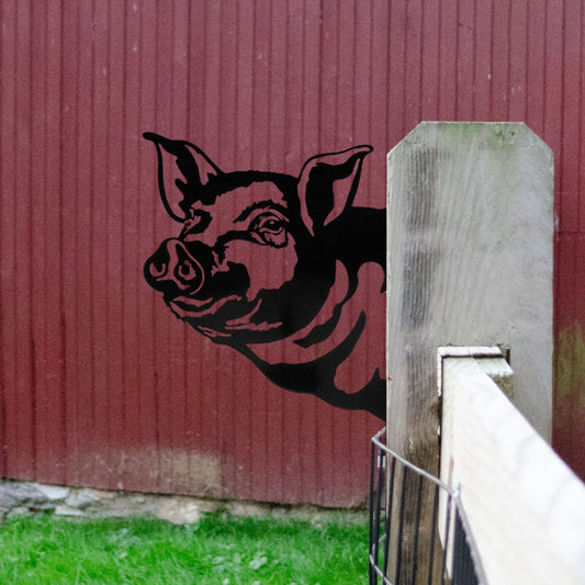 Outdoor Metal Garden Art Pig Hanging Sign - Marmalade Mercantile