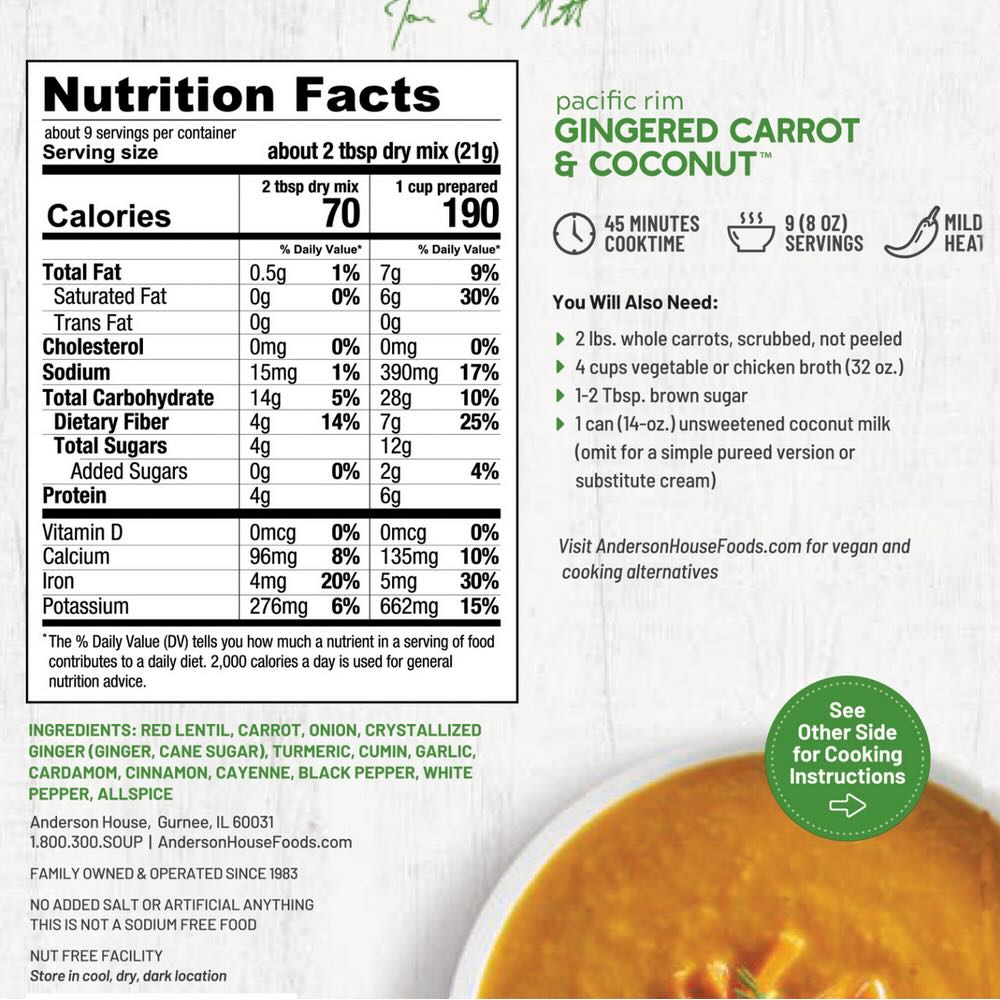 Pacific Rim Gingered Carrot & Coconut Soup - Marmalade Mercantile