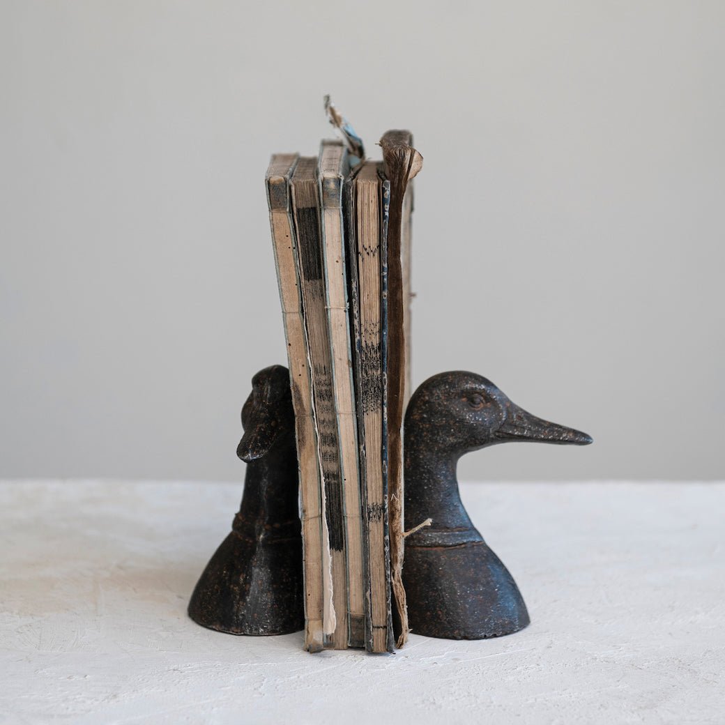 Pair of Cast Iron Duck Head Bookends - Marmalade Mercantile