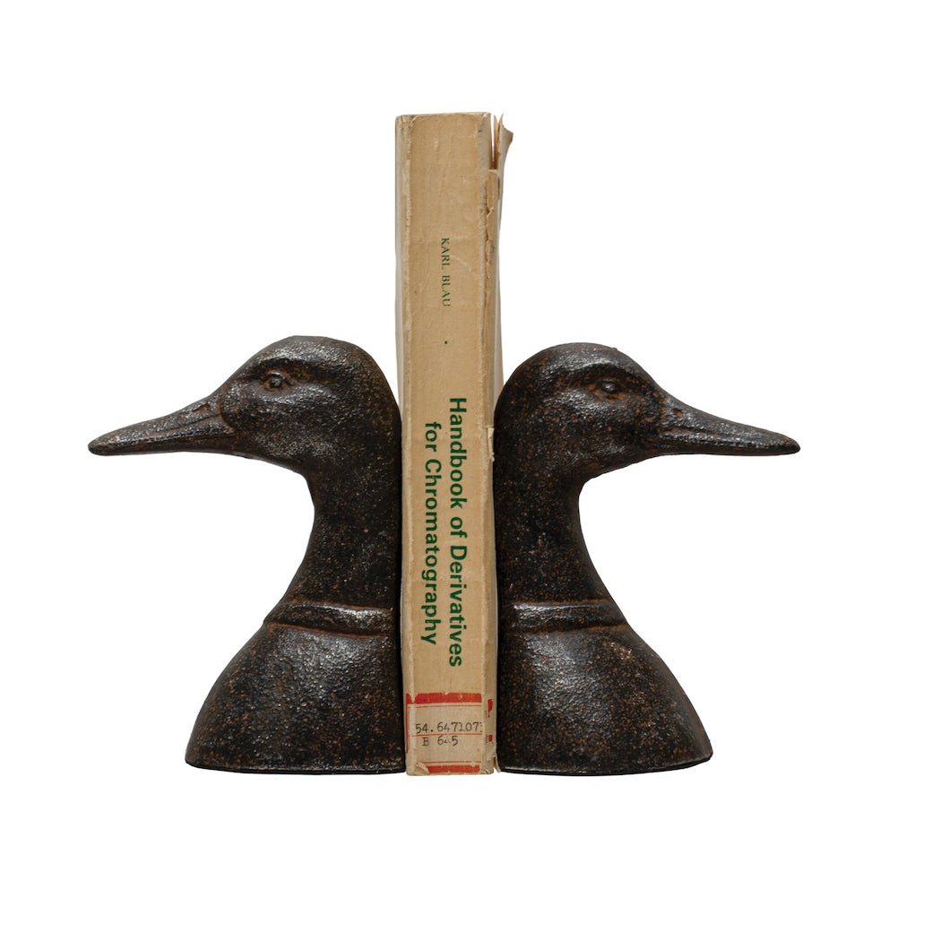 Pair of Cast Iron Duck Head Bookends - Marmalade Mercantile