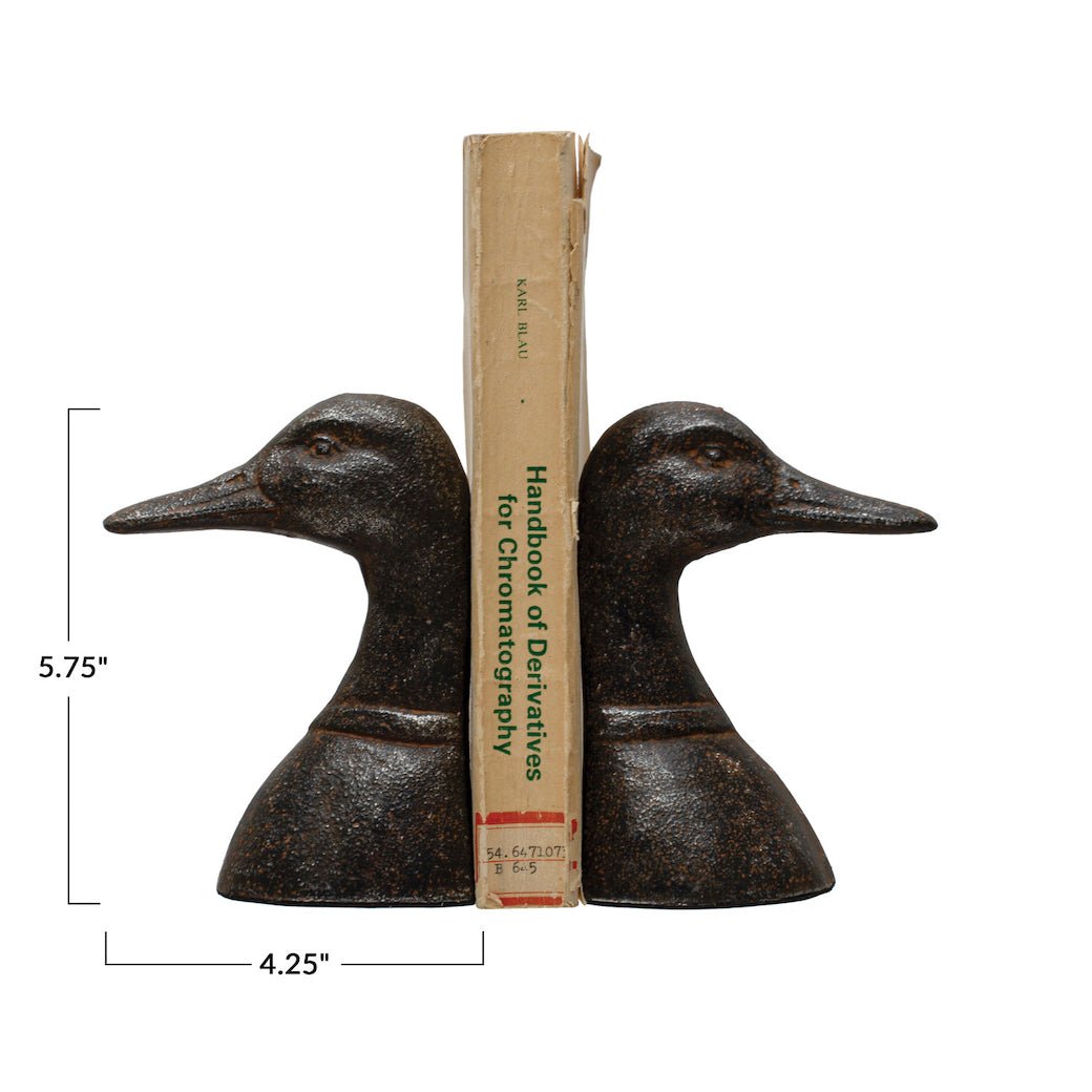 Pair of Cast Iron Duck Head Bookends - Marmalade Mercantile