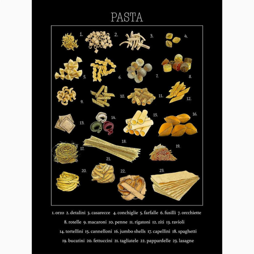 Pasta Varieties Flour Sack Kitchen Towel - Marmalade Mercantile