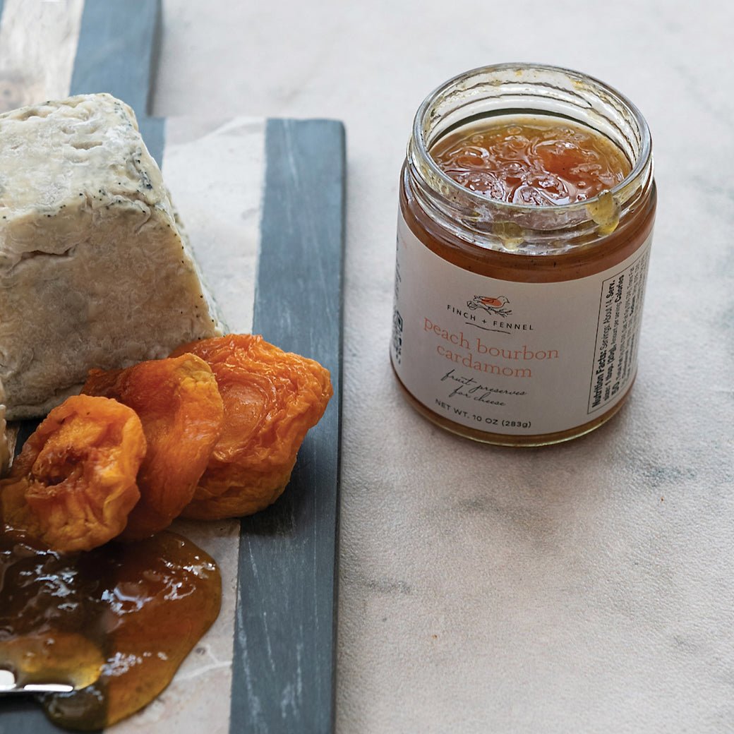 Peach Bourbon Cardamom Fruit Preserves for Cheese Pairing - Marmalade Mercantile