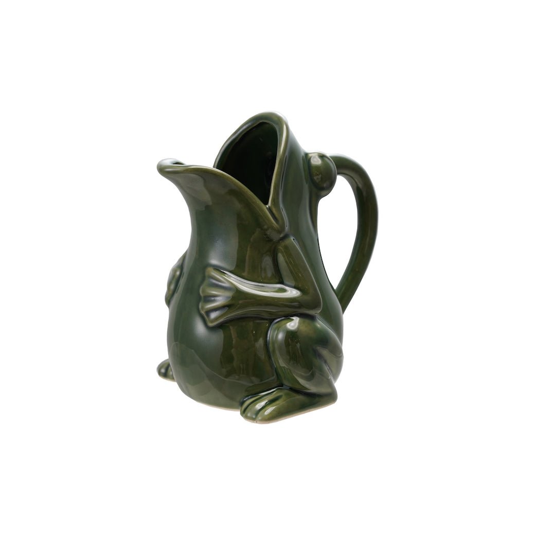 Petite Rustic Stoneware Frog Pitcher 16 oz. - Marmalade Mercantile