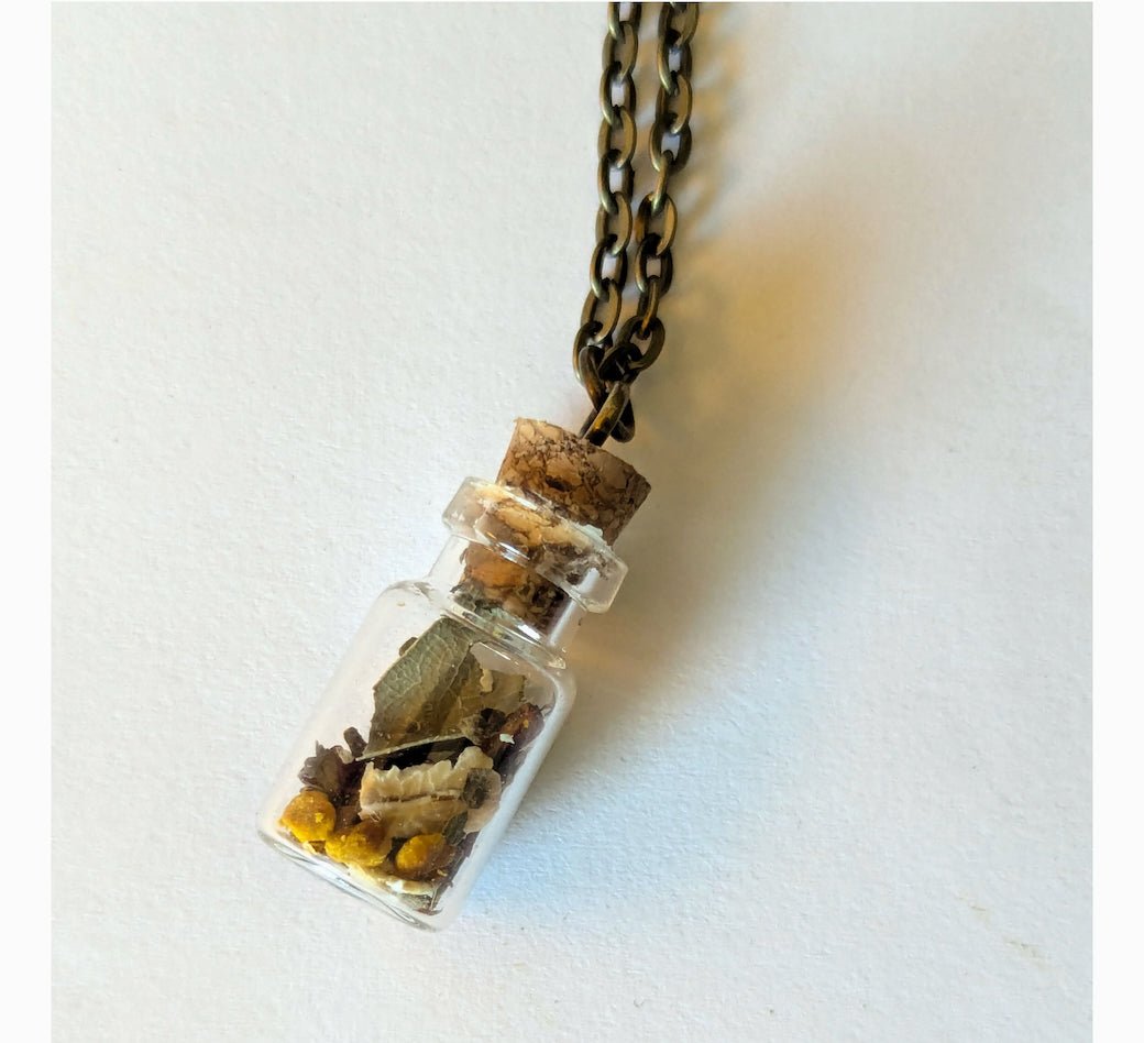 Prosperity Amulet - Abundance Talisman Necklace w Honeybee - Marmalade Mercantile