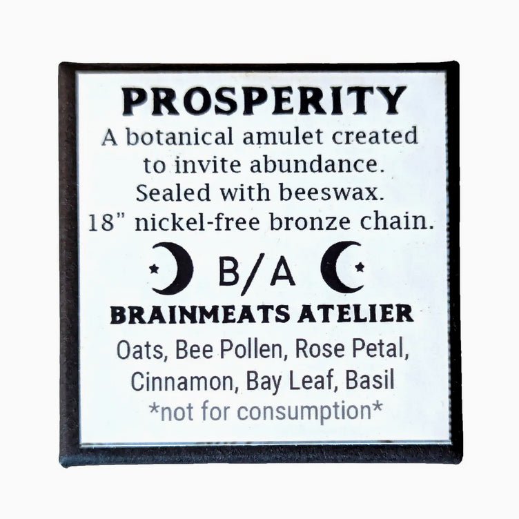 Prosperity Amulet - Abundance Talisman Necklace w Honeybee - Marmalade Mercantile