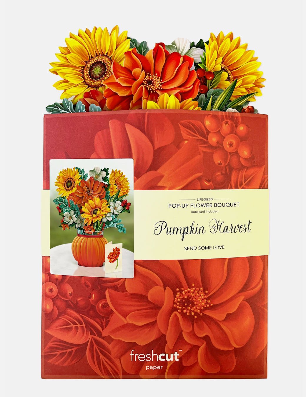Pumpkin Harvest 3-D Life-Sized Pop Up Bouquet Greeting Card - Marmalade Mercantile