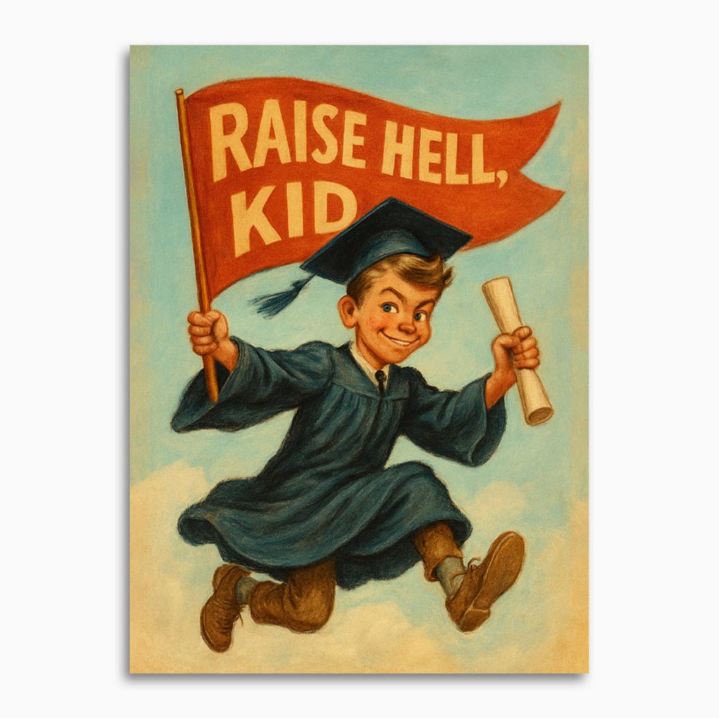 Raise Hell, Kid! Vintage - Style Graduation Card - Marmalade Mercantile