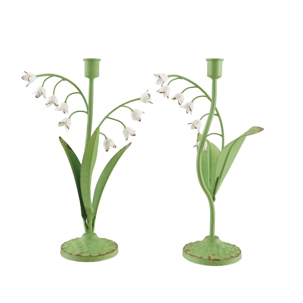 Reproduction Lily of the Valley Toleware Taper Holders CHOICE of Style - Marmalade Mercantile