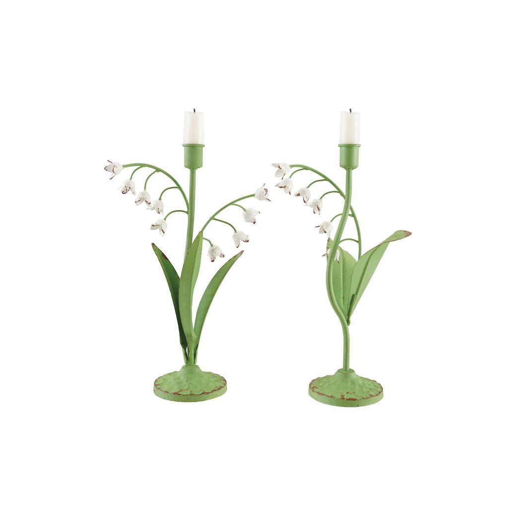 Reproduction Lily of the Valley Toleware Taper Holders CHOICE of Style - Marmalade Mercantile