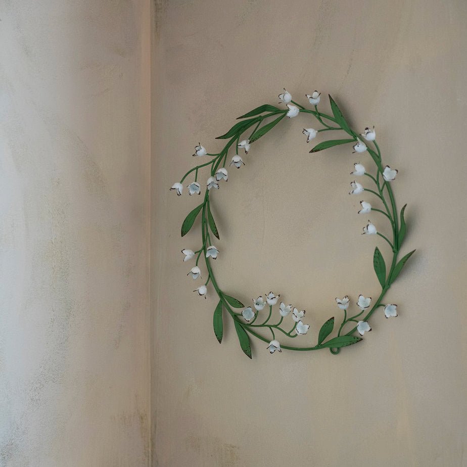 Reproduction Metal Toleware Lily of the Valley Wreath - Marmalade Mercantile
