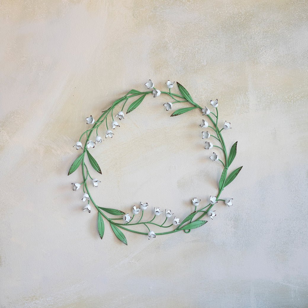 Reproduction Metal Toleware Lily of the Valley Wreath - Marmalade Mercantile