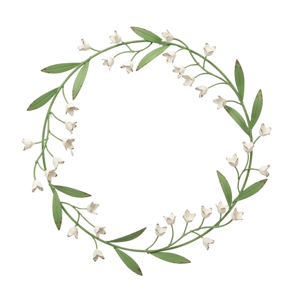 Reproduction Metal Toleware Lily of the Valley Wreath - Marmalade Mercantile