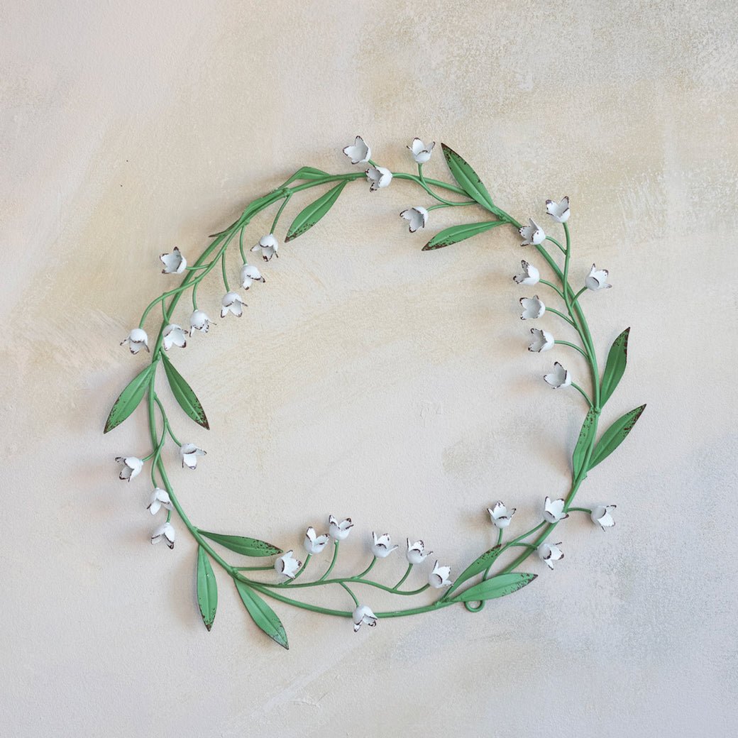 Reproduction Metal Toleware Lily of the Valley Wreath - Marmalade Mercantile