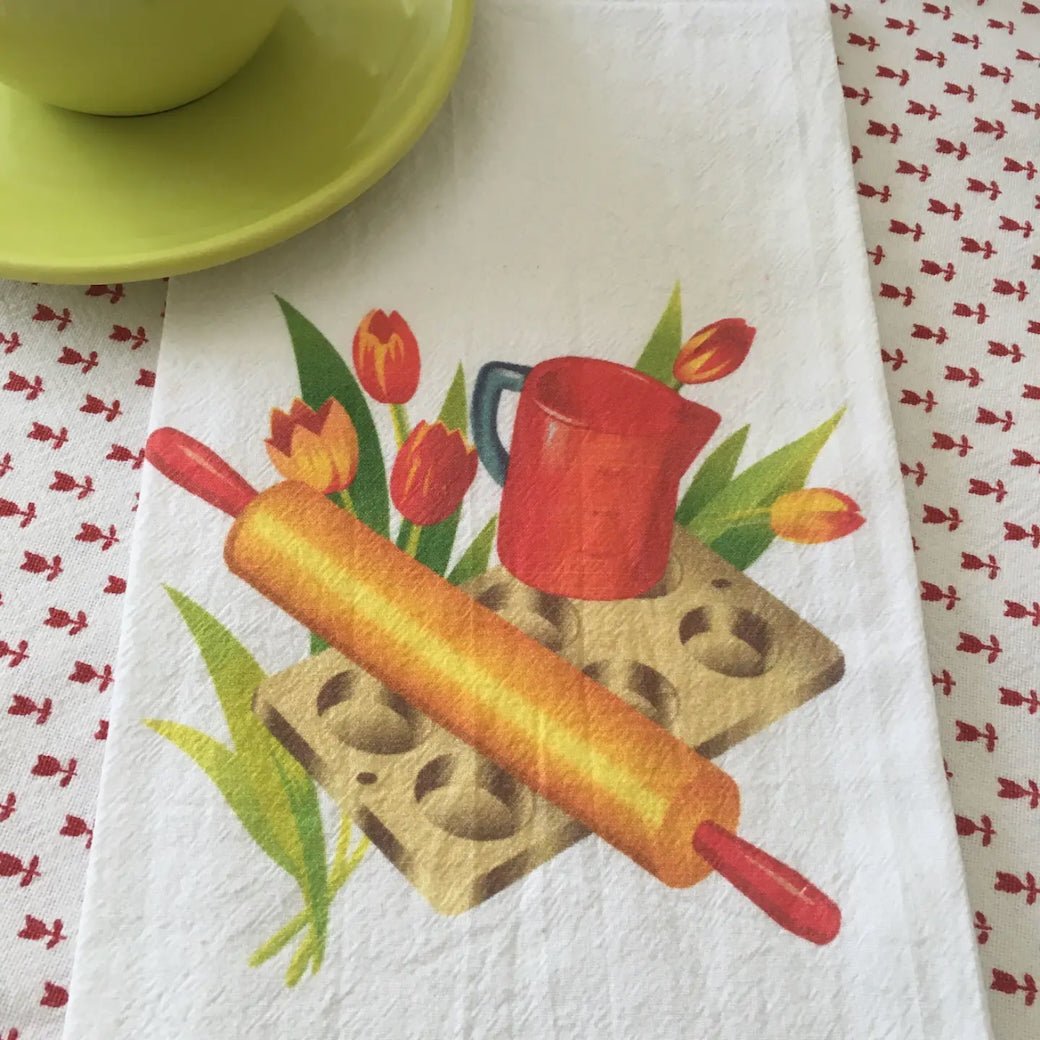 Retro Bake Off Flour Sack Towel 100% Cotton - Marmalade Mercantile