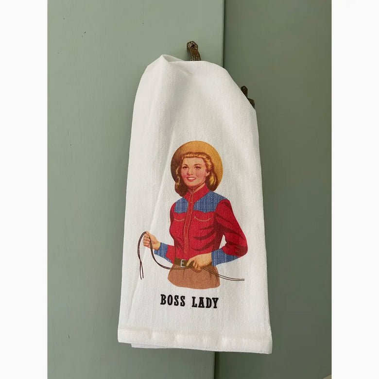 Retro Boss Lady Cowgirl Flour Sack Kitchen Towel - Marmalade Mercantile