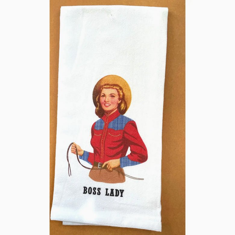 Retro Boss Lady Cowgirl Flour Sack Kitchen Towel - Marmalade Mercantile