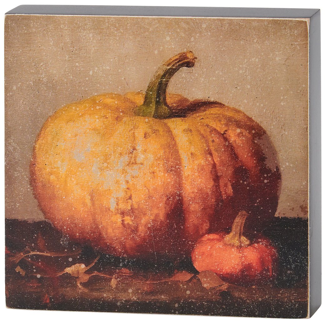 Rustic Autumn Pumpkin Duo Block Sign - Marmalade Mercantile