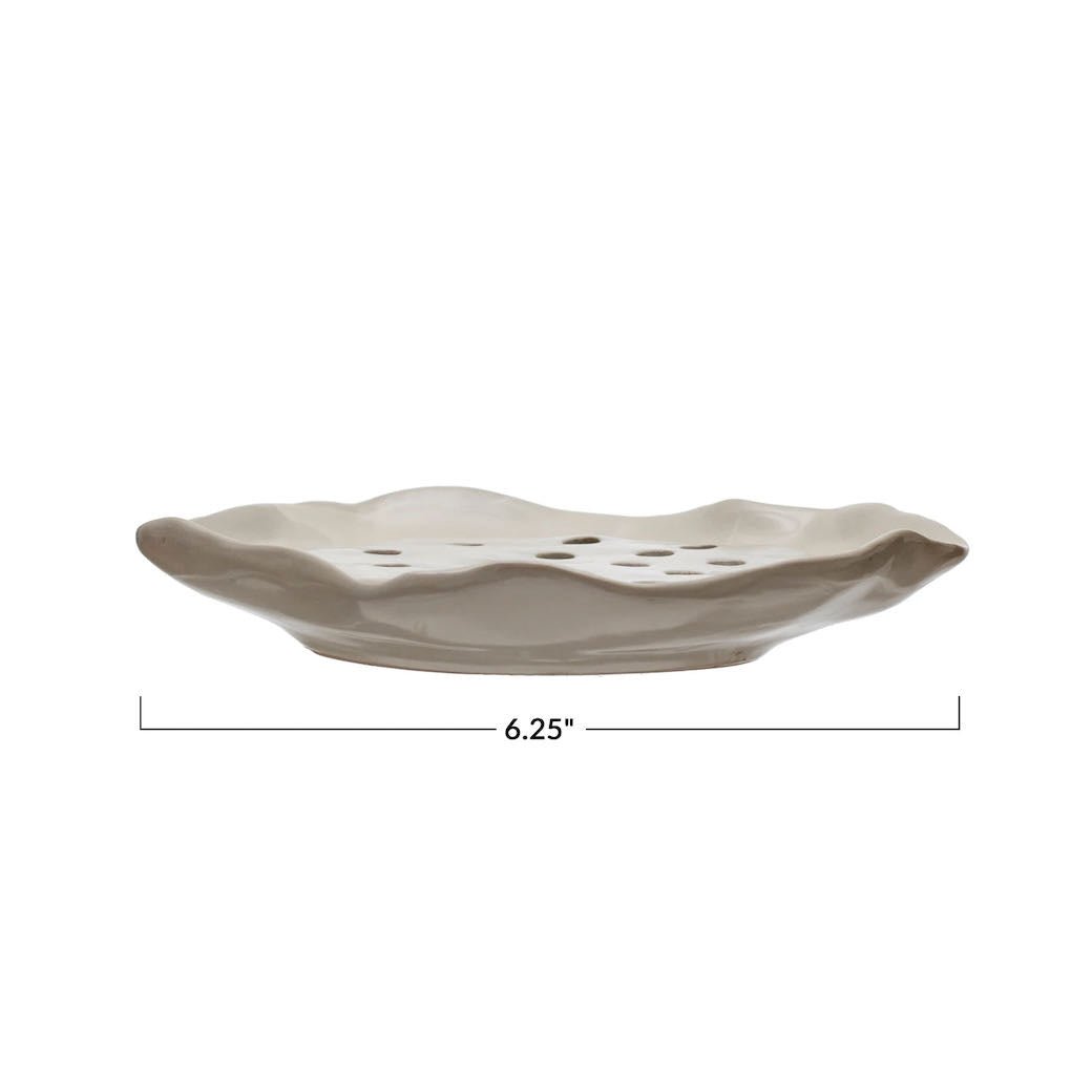 Rustic Stoneware Soap Dish with Drainage Tray - Marmalade Mercantile