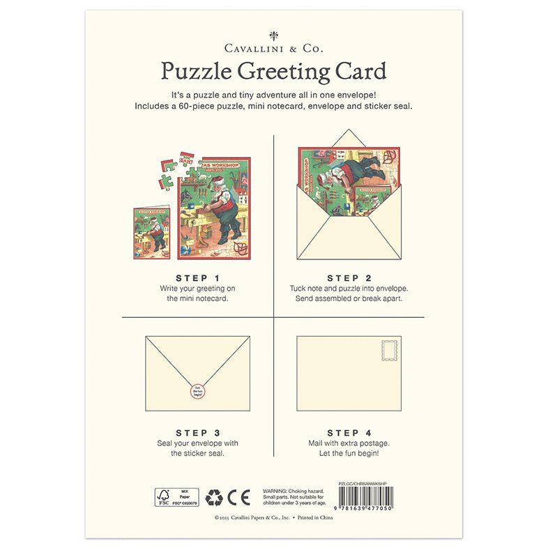 Santa's Workshop Puzzle Greeting Card - Marmalade Mercantile