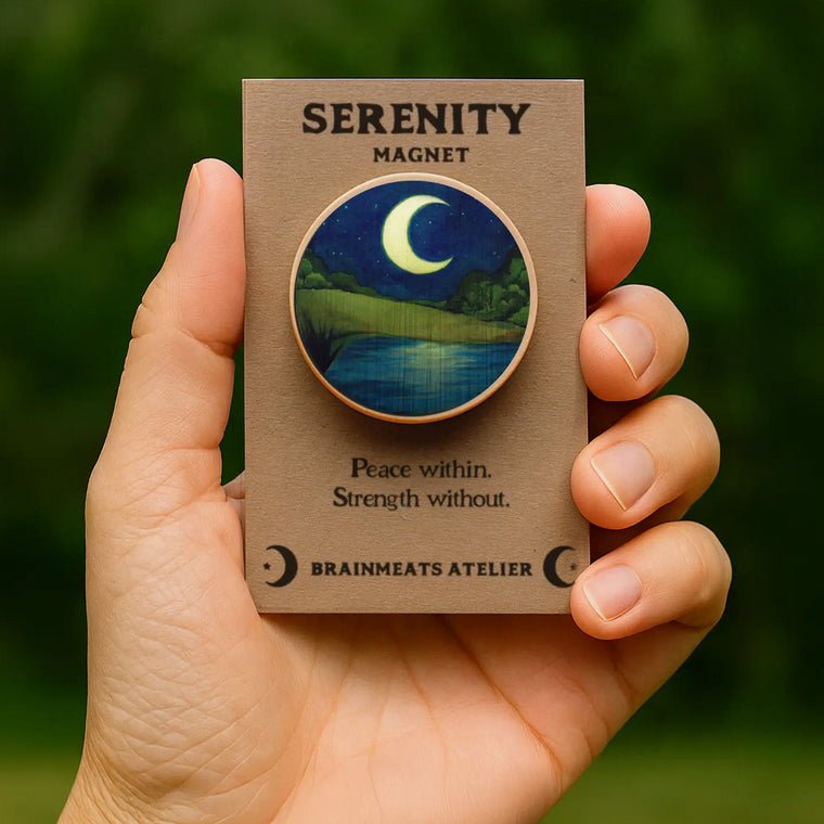 Serenity Magnet - Crescent Moon Token for Inner Peace - Marmalade Mercantile