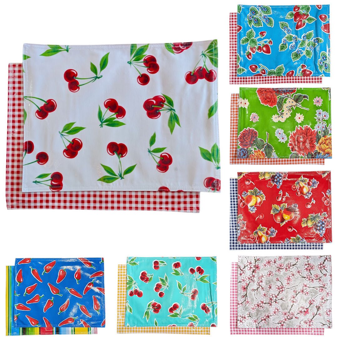 Set of 2 Reversible Oilcloth Place Mats - Choice of Style - Marmalade Mercantile