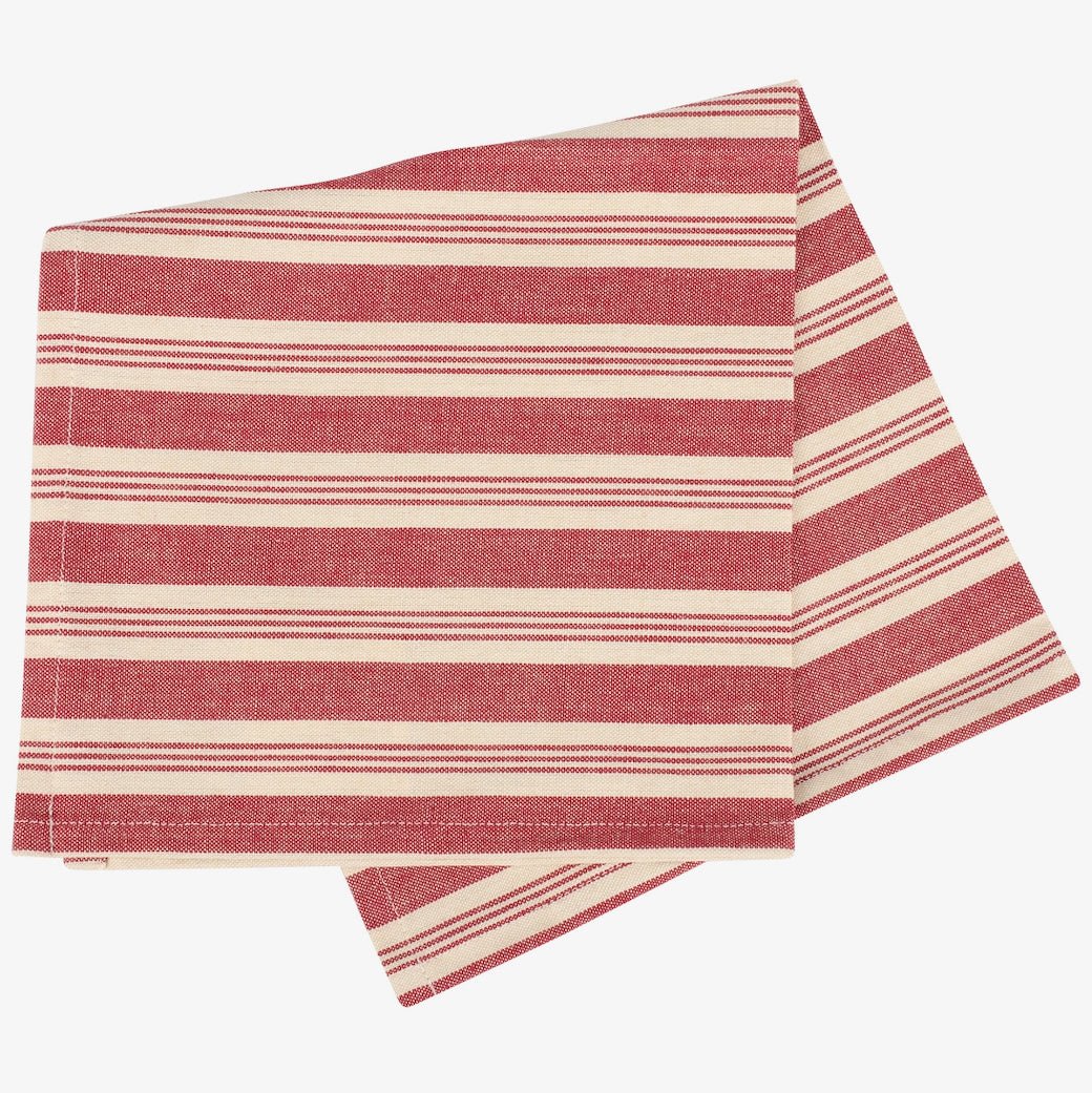 Set of Four Cotton Red Stripe Napkins - Marmalade Mercantile