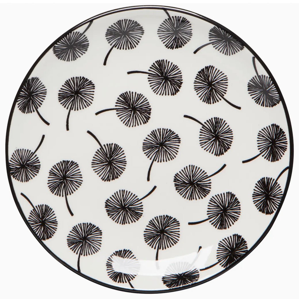 Set of Four Stamped Dandelion Appetizer or Snack Plates - Marmalade Mercantile
