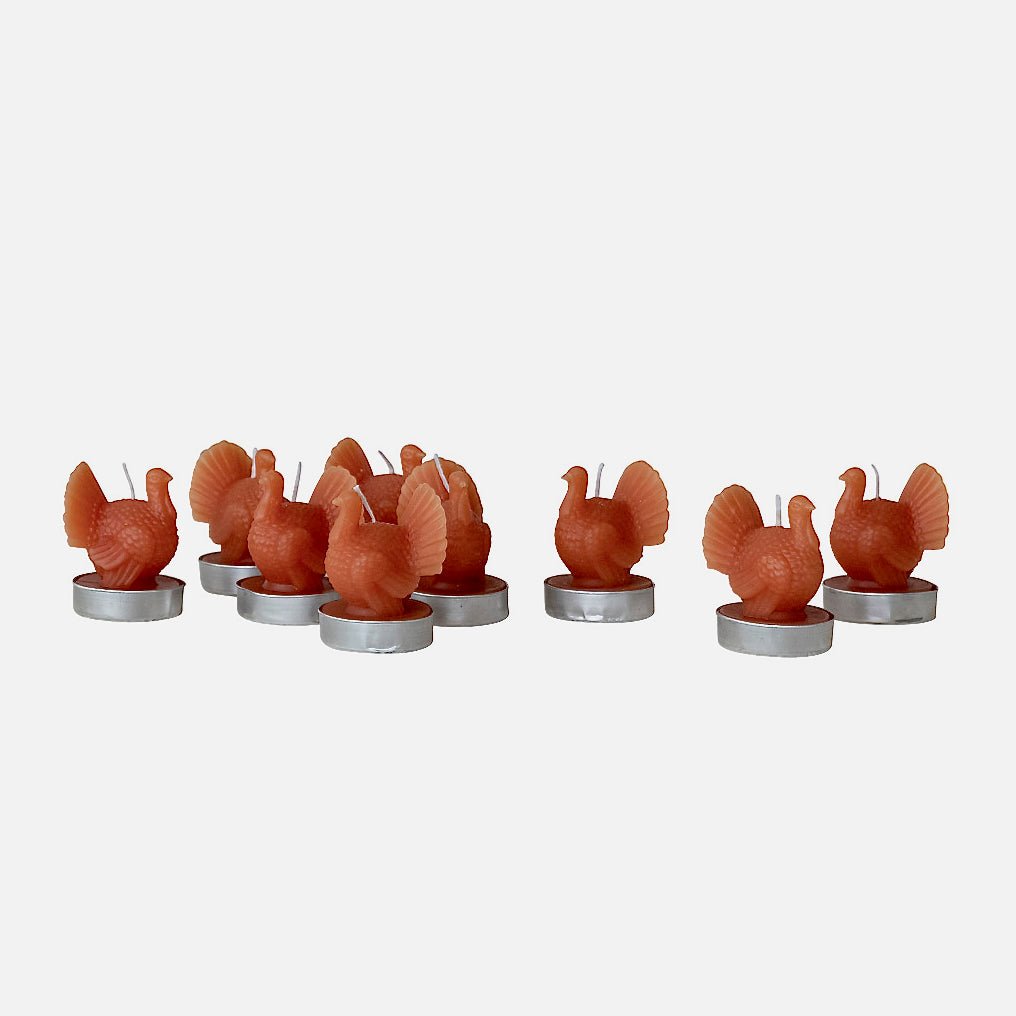 Set of Nine Unscented Thanksgiving Turkey Shaped Tealights - Marmalade Mercantile