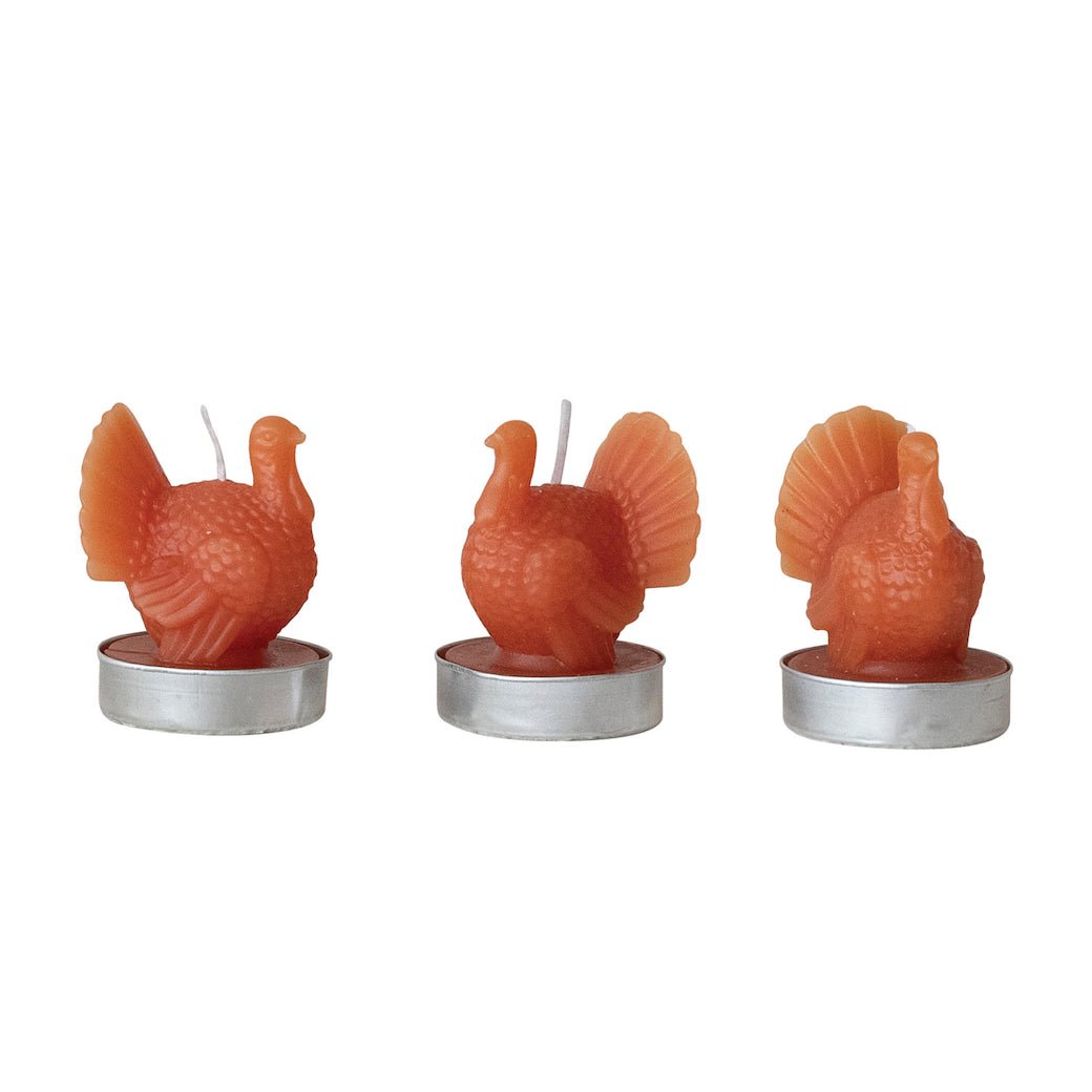 Set of Nine Unscented Thanksgiving Turkey Shaped Tealights - Marmalade Mercantile