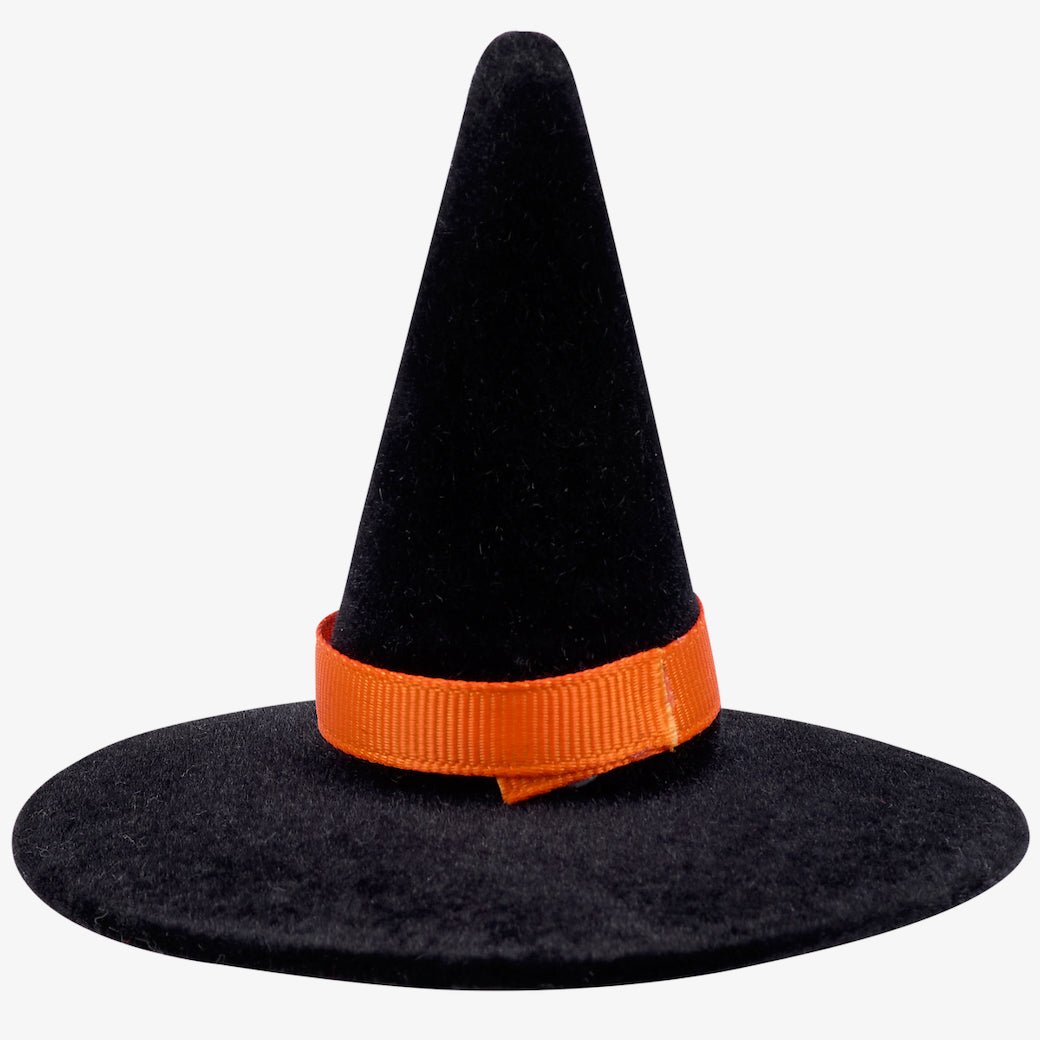 Set of Three Decorative Flocked Witch Hat Sitters - Marmalade Mercantile