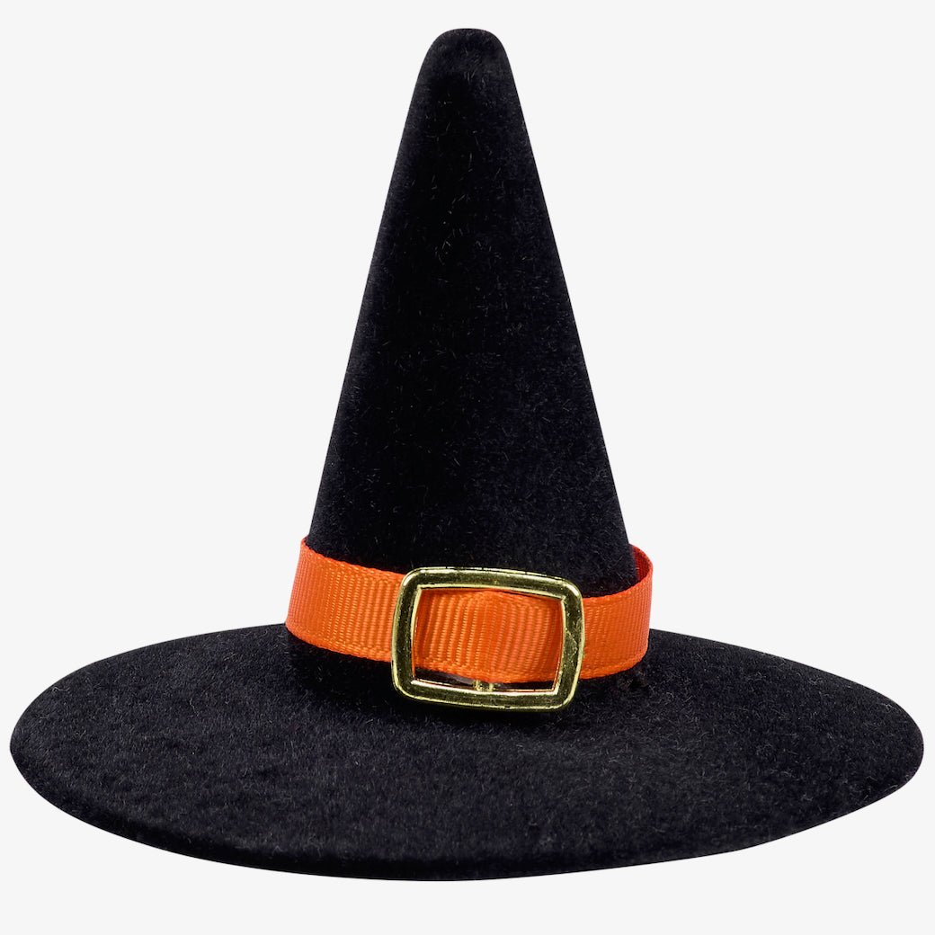 Set of Three Decorative Flocked Witch Hat Sitters - Marmalade Mercantile