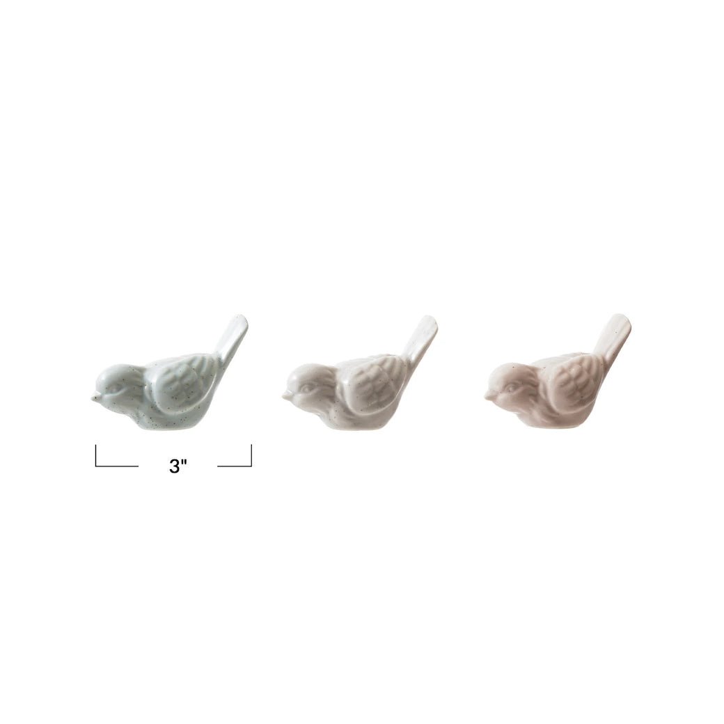 Set of Three Pastel Stoneware Bird Figures - Marmalade Mercantile