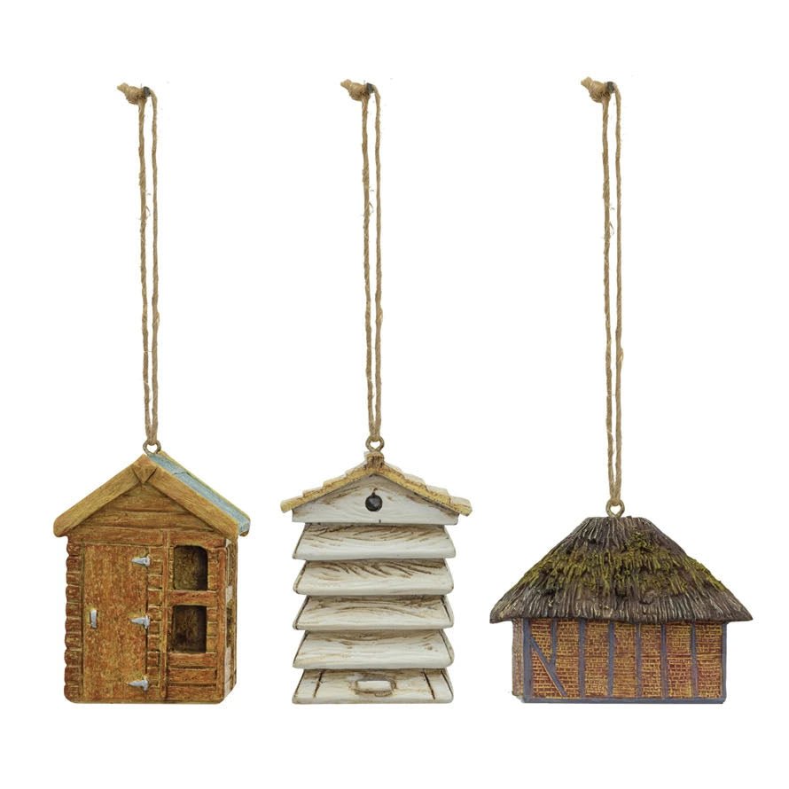 Set of Three Vintage Style Bee Skep Christmas Ornaments - Marmalade Mercantile