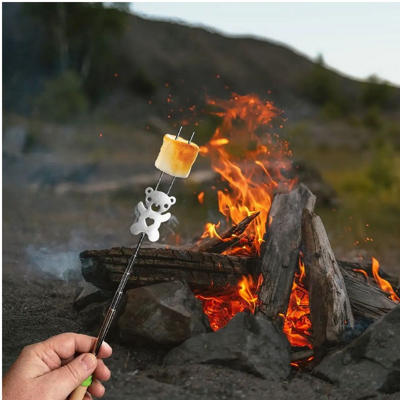 Set of Two S’mores Bears Marshmallows Roasting Forks - Marmalade Mercantile