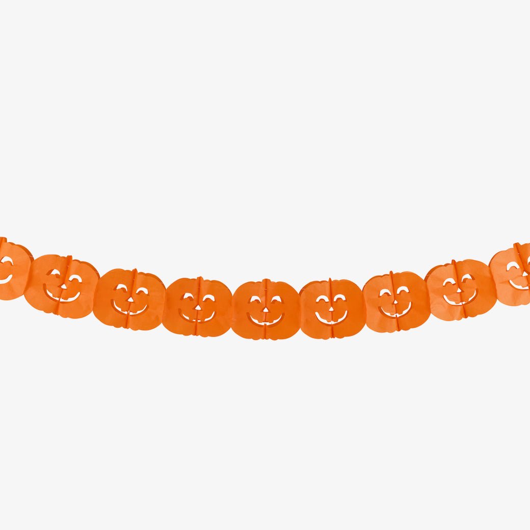 Set of Two Tissue Paper Halloween Jack ‘O Lantern Banners - Marmalade Mercantile
