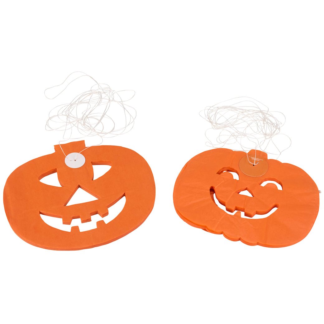 Set of Two Tissue Paper Halloween Jack ‘O Lantern Banners - Marmalade Mercantile