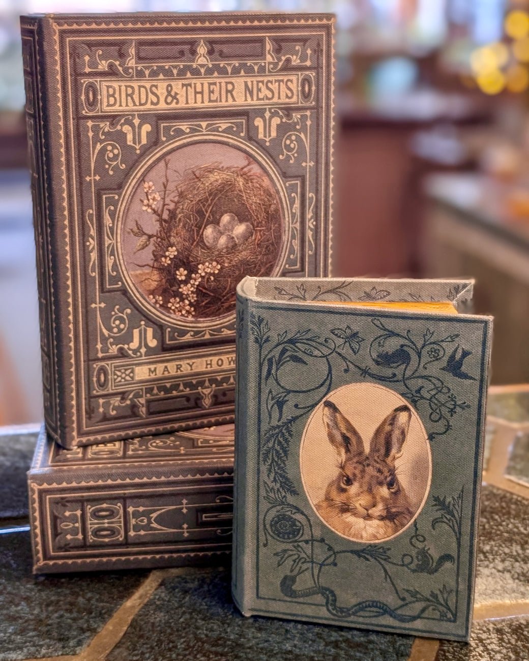 Set of Two Vintage - Style Spring & Easter Storage Books - Marmalade Mercantile