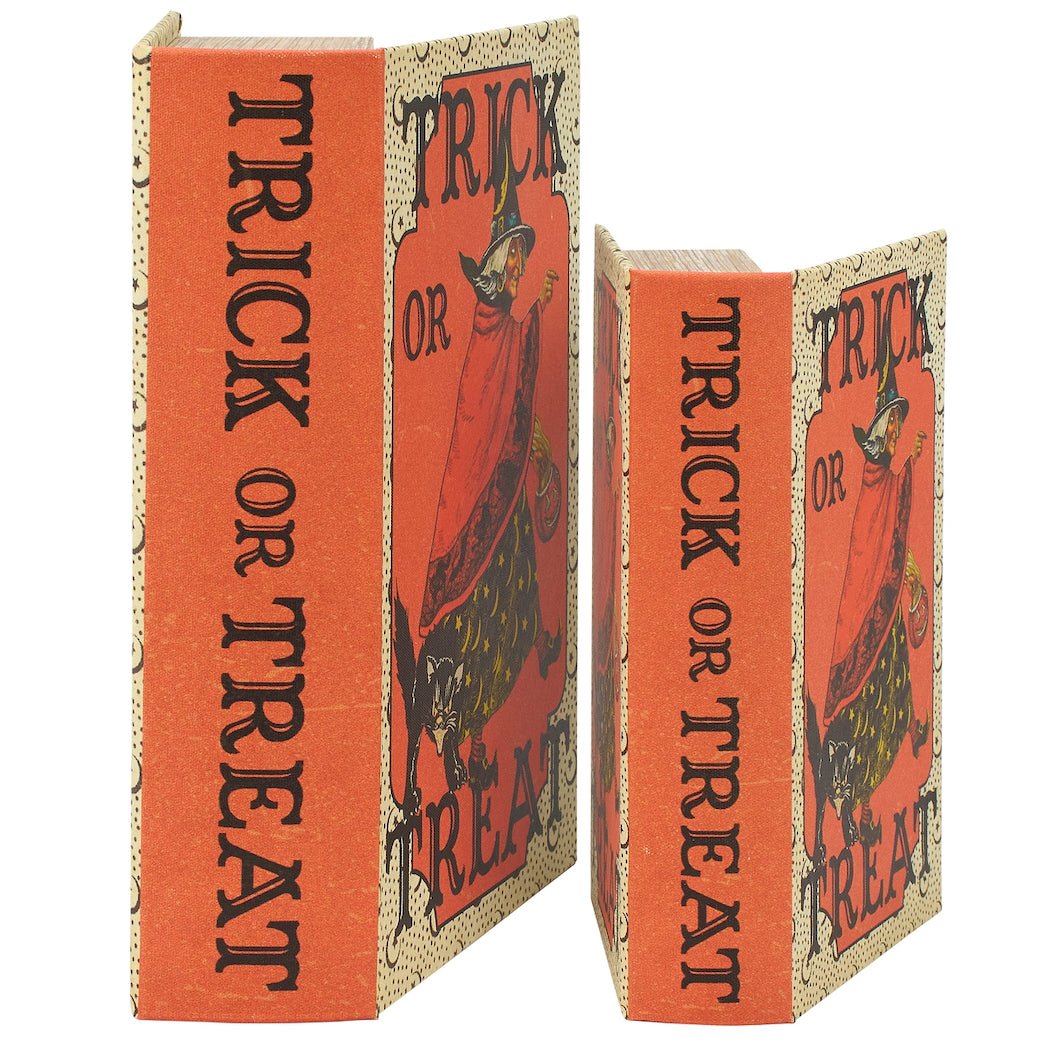 Set of Two Vintage - Style Trick or Treat Halloween Storage Books - Marmalade Mercantile